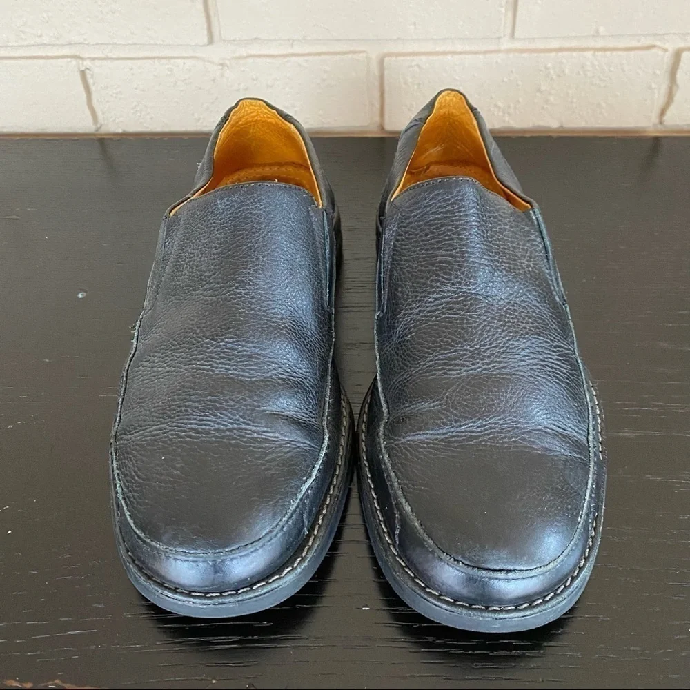 Mens Sandro 12010 Black Leather Comfort Soft Gel Loafer / Shoes Size 8